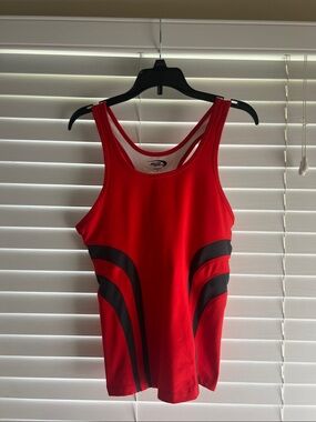 MTA Sport Red and Gray Racerback Training Tank Size S